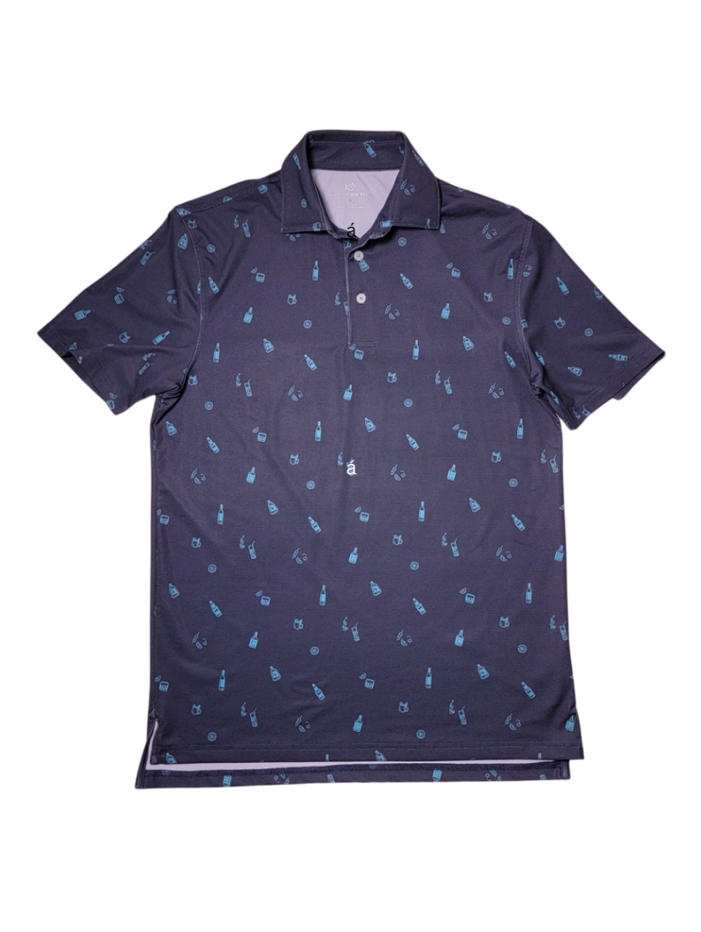 Southern Tide Navy Cocktail All Over Print Performance Golf Polo S - Picture 2 of 7